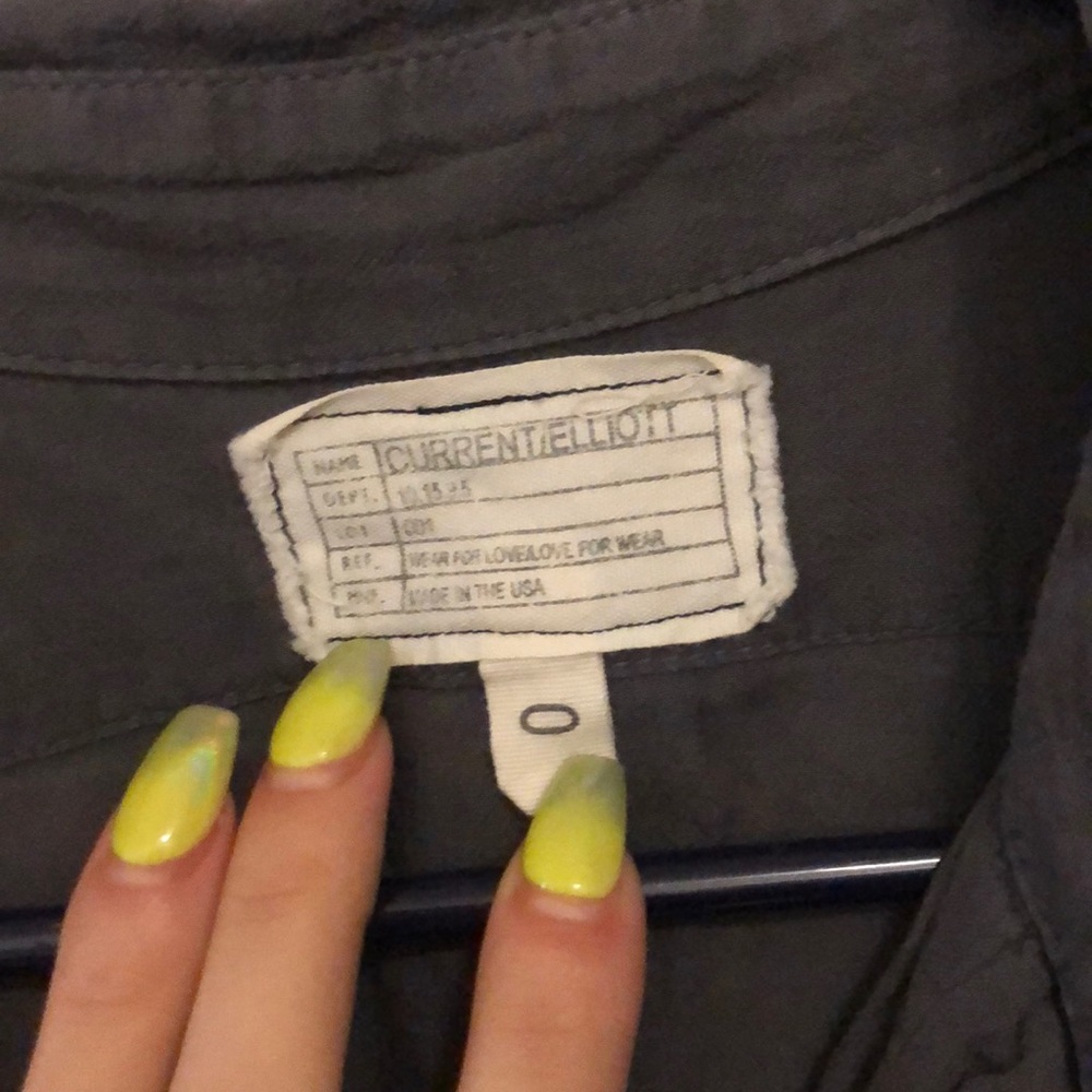 CURRENT ELLIOTT women’s gray slub button up 0